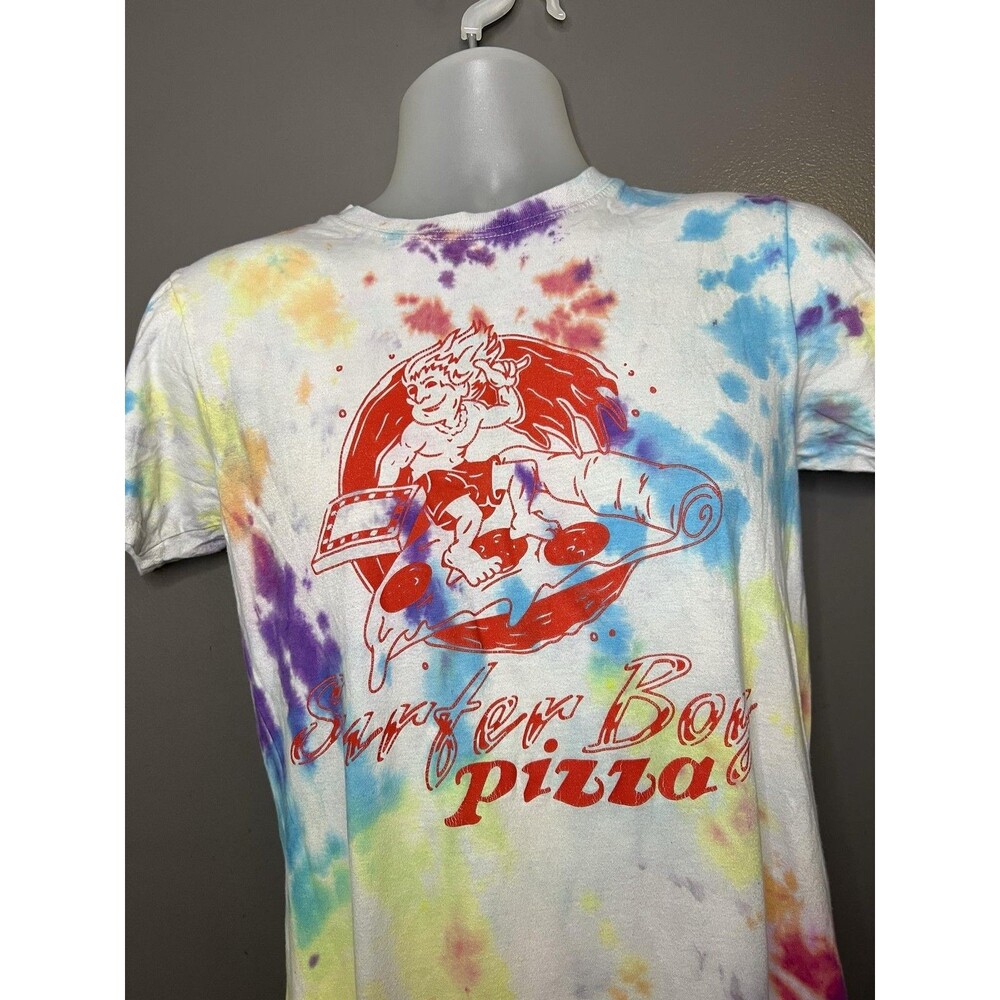 Surf Style x Stranger Things Mens Small Multicolor Tie Dye Surfer Boy Pizza Tee